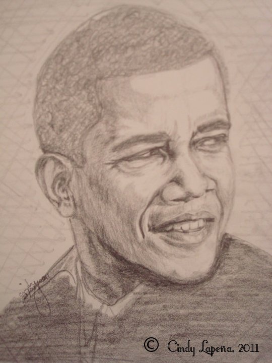 Barack Obama pencil sketch