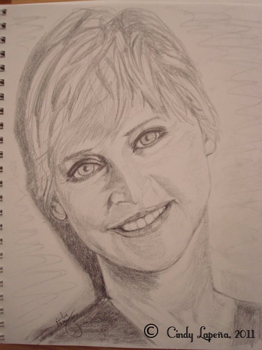Ellen Degeneres pencil sketch