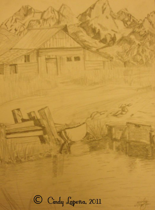 Landscape in pencil